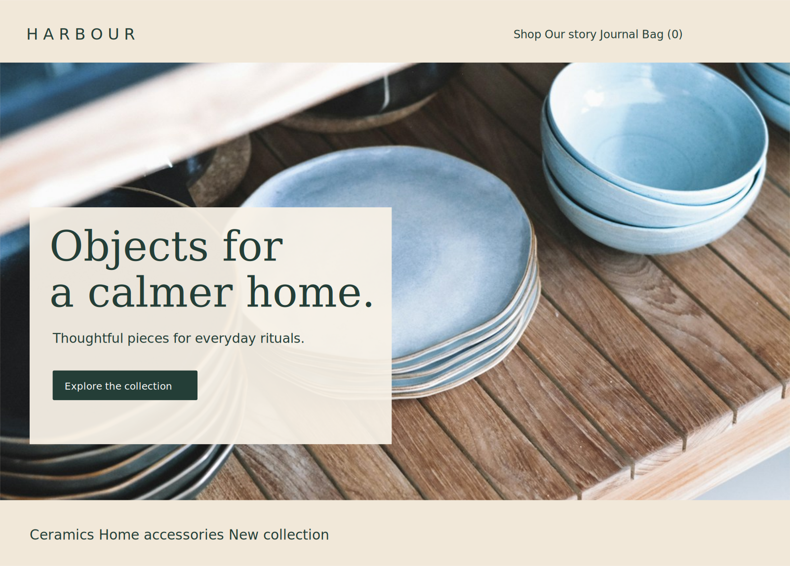Homeware store concept with catalogue and ceramic photography